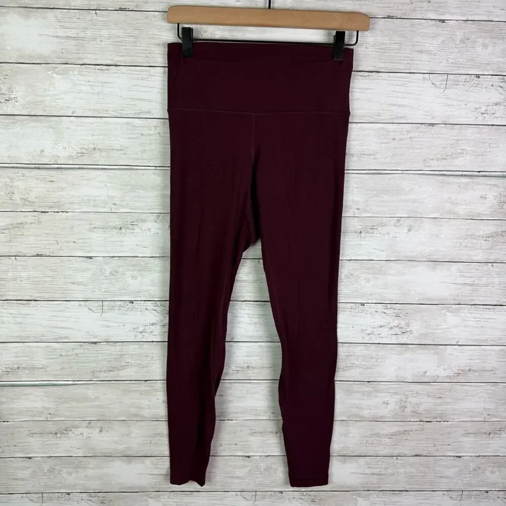 Lululemon Burgundy High-Waisted Leggings Size 6